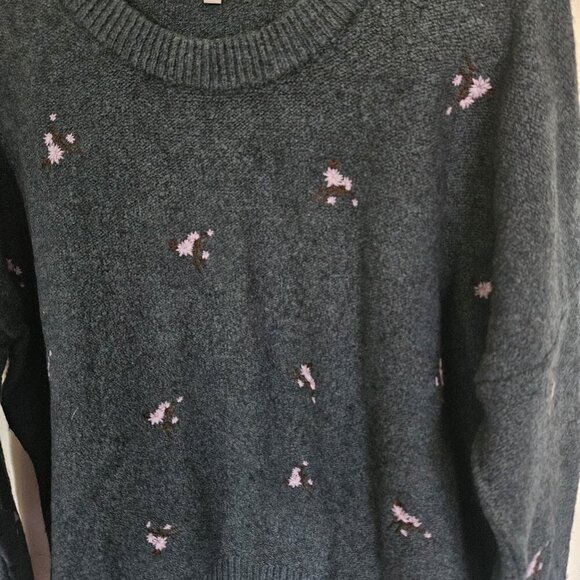 Madewell Plus Embroidered Cross-Stitch Floral Pullover Sweater – Size S - Picture 3 of 8